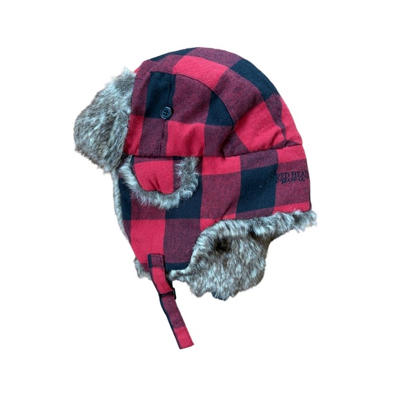 RedHead Brand Co. Other - RedHead Buffalo Plaid Trapper Hat Red Black Faux Fur Flap Hunting Winter L/XL